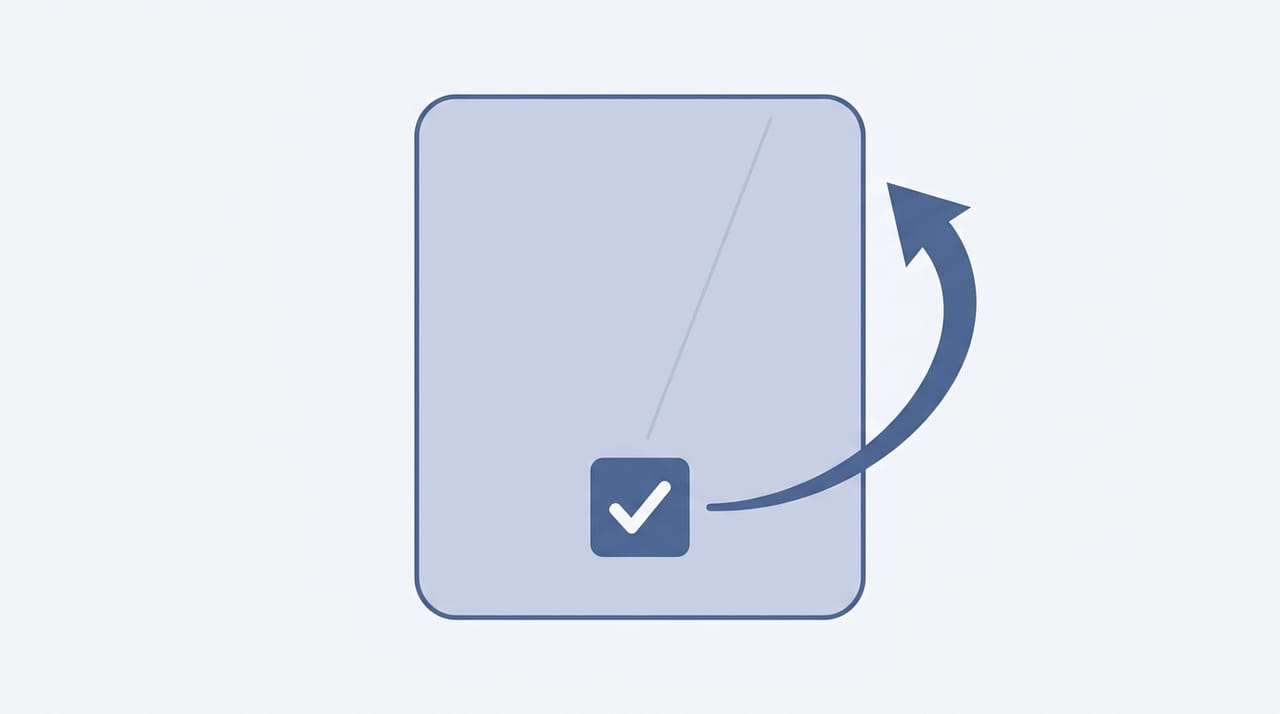 یک کارت که یک checkbox داخلش دارد؛ از خودِ کارت یک فلش رو به بالا به کلِ کارت برمیگردد و نشان میدهد که کارت بر اساسِ وضعیتِ فرزندش رنگ عوض میکند